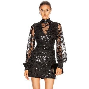 Alexis Franciska Revano Beaded Sequin Embroidered Open Back Dress